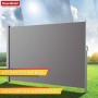 Floordirekt Seitenmarkise hellgrau, ausziehbar, als Sichtschutz für Garten & Terrasse. Wetterfestes Alu-Gestell.
