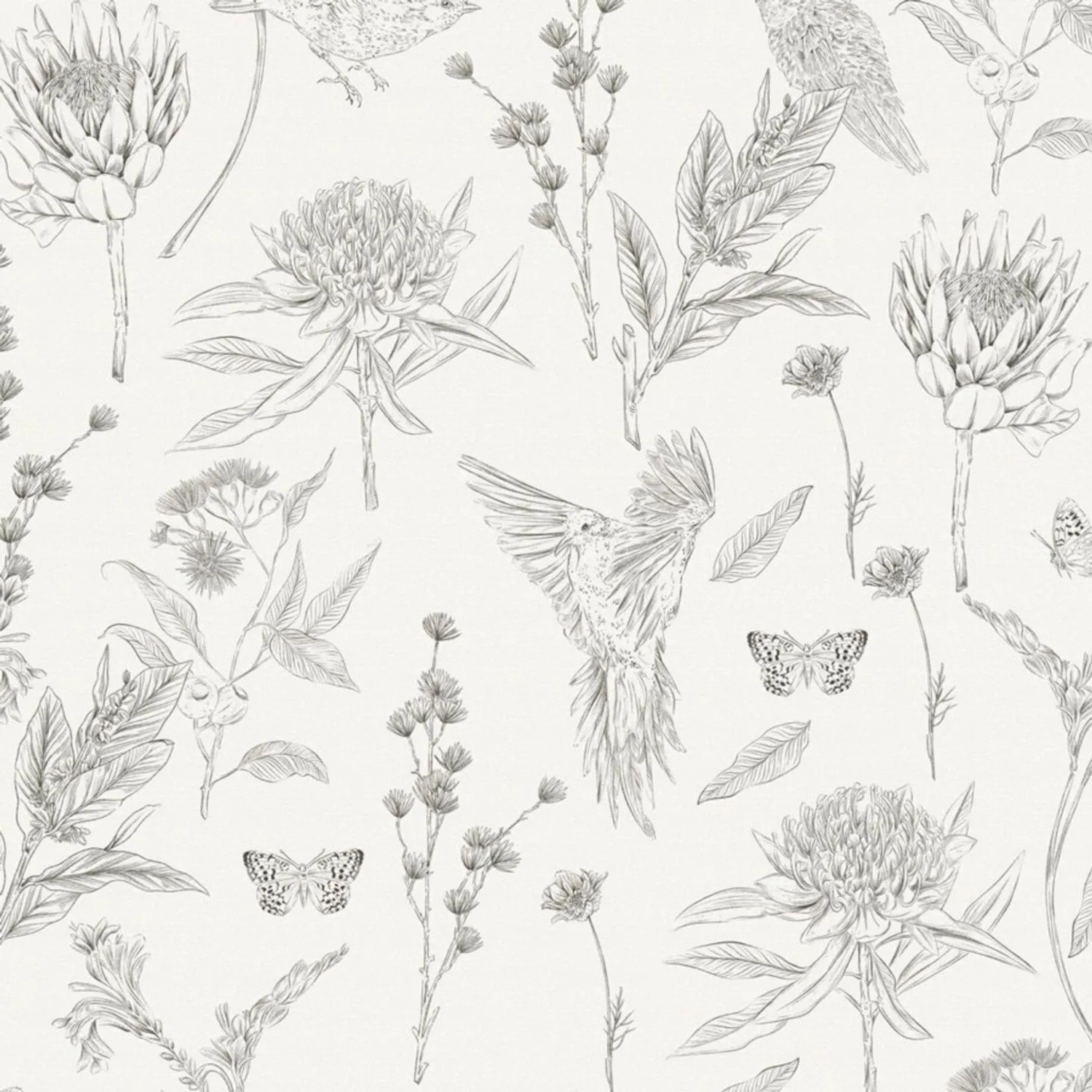 Tadessi Tapete Floral M1-No.4507 Vliestapete in Schwarz