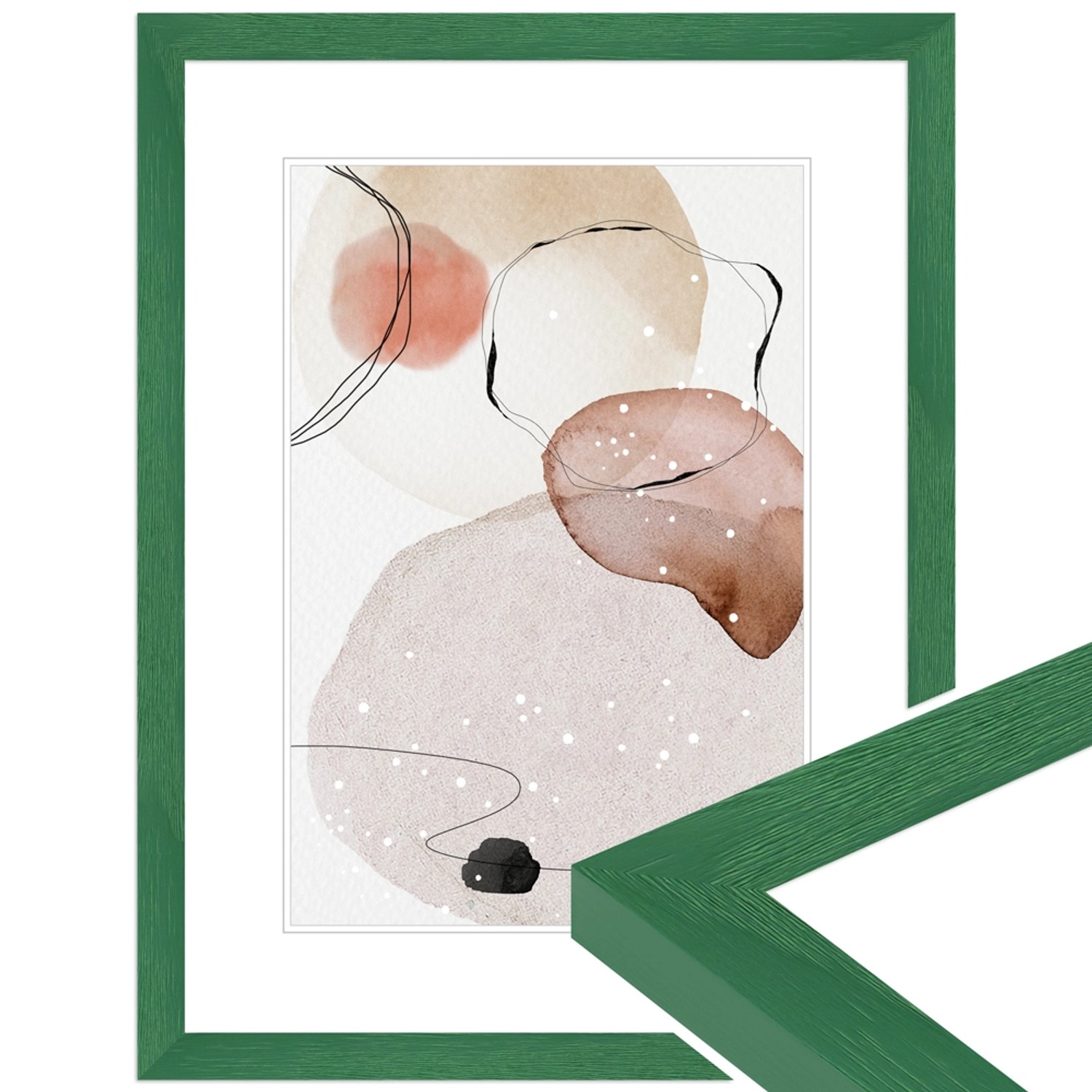 WANDStyle Bilderrahmen H300 aus Massivholz in Grün 24 x 30 cm im Stil Modern_3