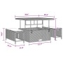 vidaXL Garten-Sofa-Set, 12-teilig, schwarz, Poly Rattan, mit Tisch und Hockern. Gartenmöbel für den Außenbereich.