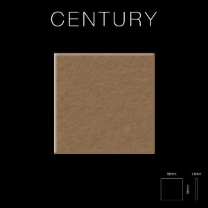 Quadratische Mosaikfliese aus gebürstetem Titan-Kupfer, 98x98x1,6mm, der Serie Century.