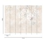 PROFHOME Fototapete mit Blumenmuster in Beige, Creme-Weiß und Grau. Vliestapete für Wohnräume.