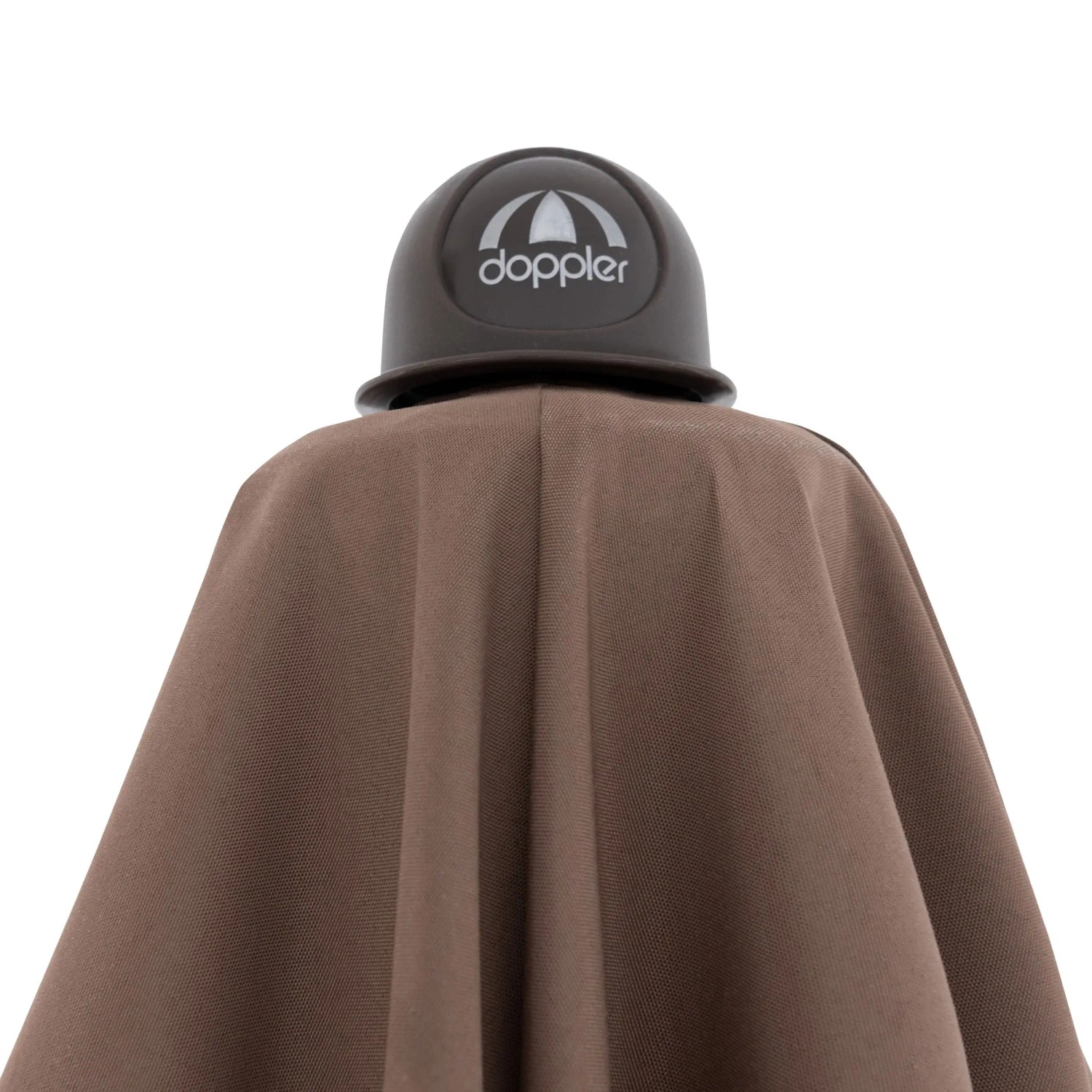 Detailaufnahme: Greiger Doppler Ampelschirm Alu Wood, 300x220 cm, mit Dreh- und Neigungsfunktion.