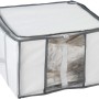 Wenko Vakuum Soft Box S, weiße Textilbox mit Sichtfenster und Reißverschluss, 42x40x25 cm.
