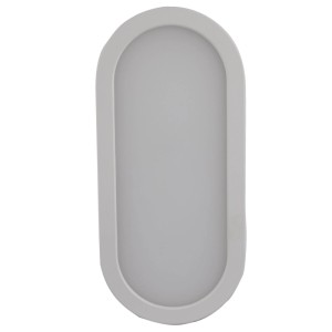 Weiße, ultraflache REV LED-Ovalleuchte mit HF Sensor für Wand & Decke. Ideal als Feuchtraumleuchte innen & außen.
