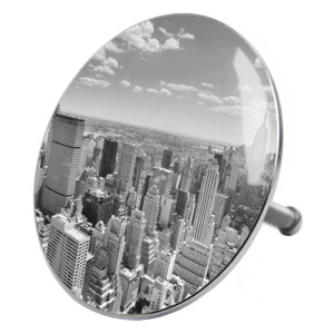 Sanilo Badewannenstöpsel mit Skyline New York Motiv, Abflussstöpsel für Badewanne.