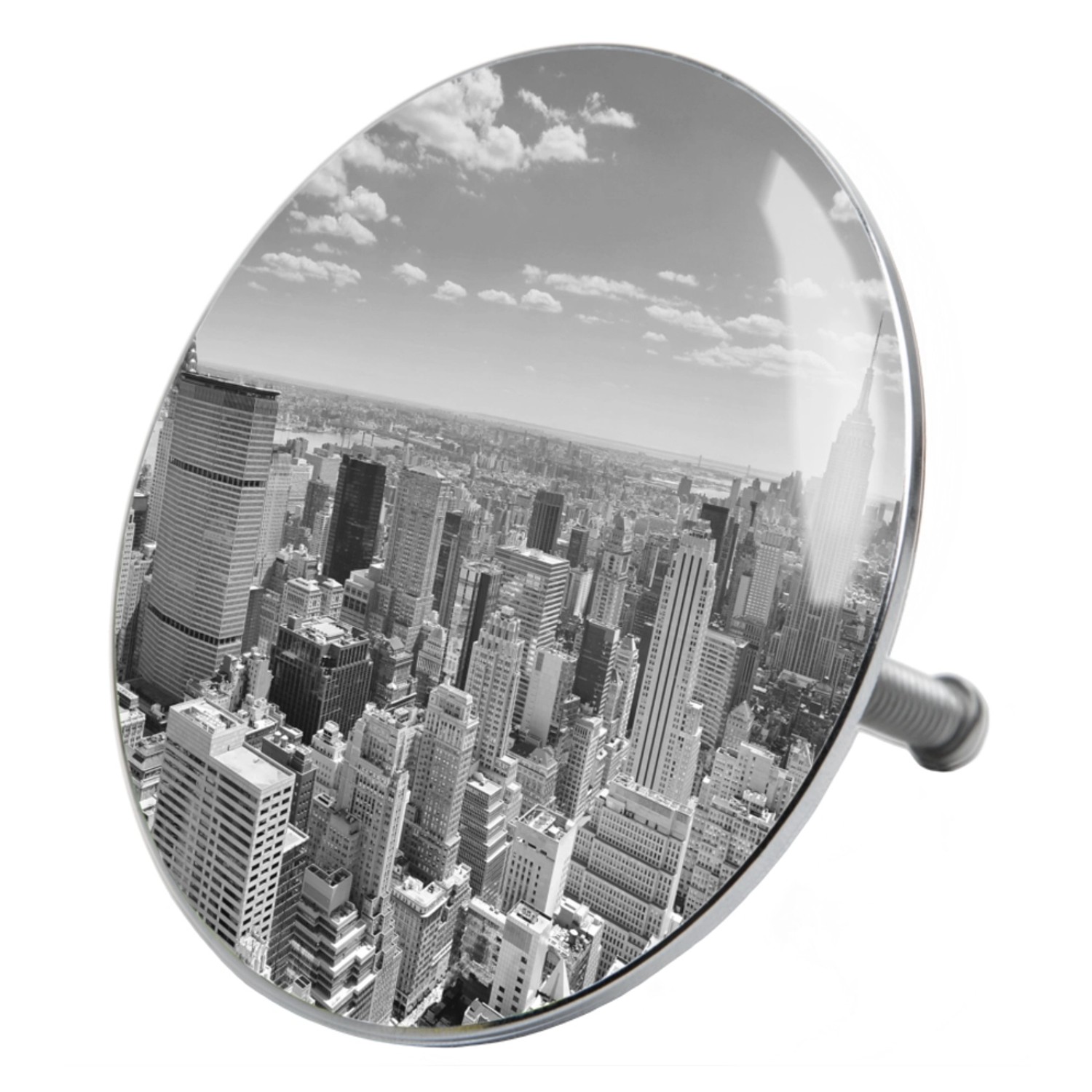 Sanilo Badewannenstöpsel mit Skyline New York Motiv, Abflussstöpsel für Badewanne.