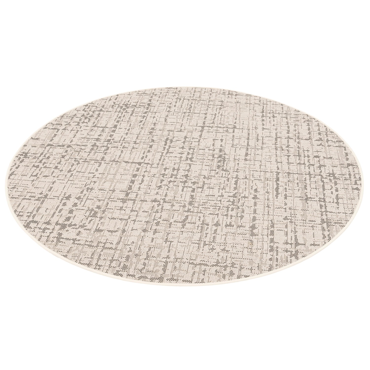 Snapstyle In & Outdoor Teppich Flachgewebe Oslo Creme Schwarz Meliert 200cm günstig online kaufen