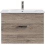 Pelipal Waschtisch Quickset 313, 75 cm, Sanremo Eiche Terra mit Softclose. Einzelwaschtisch mit Waschbecken und Unterschrank.
