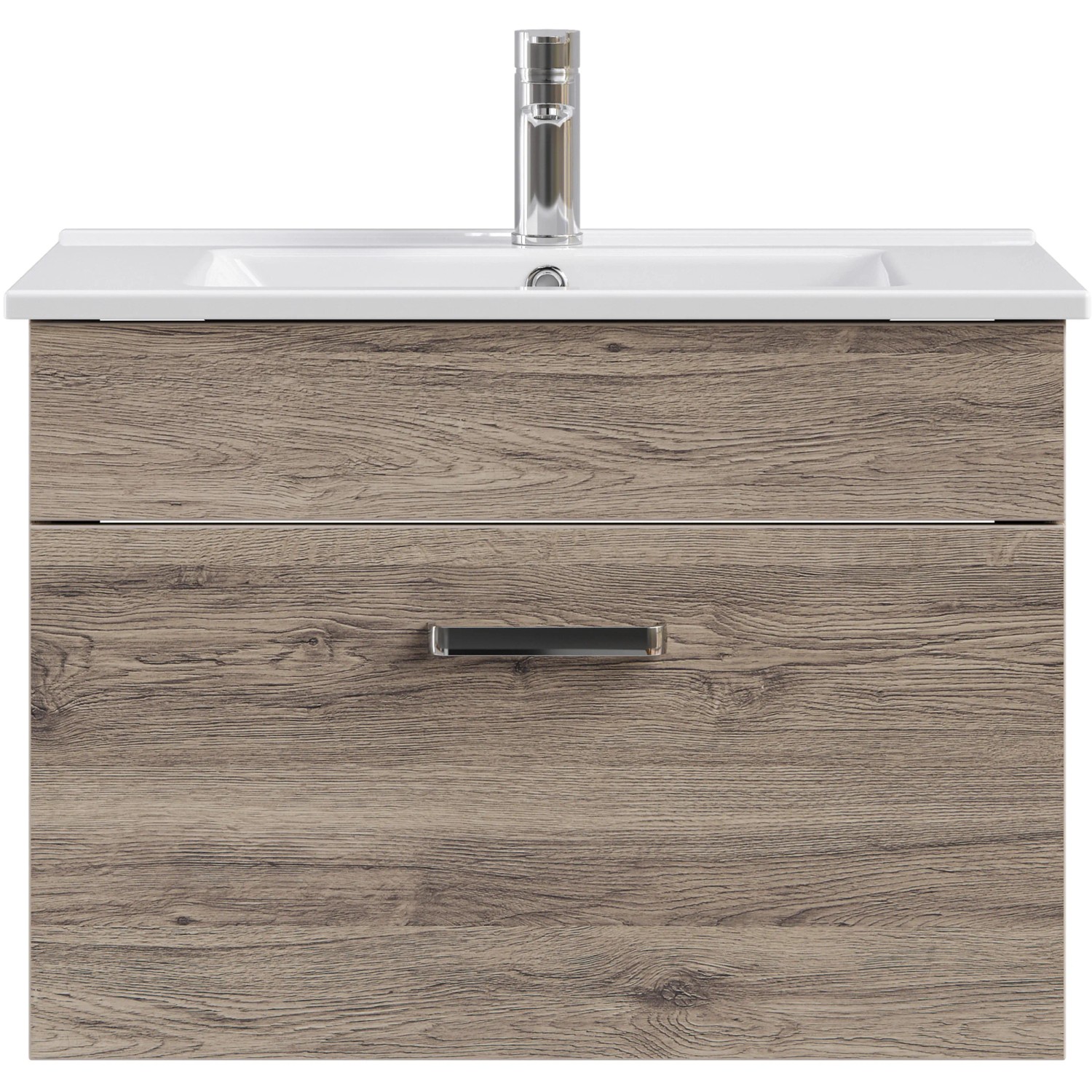 Pelipal Waschtisch Quickset 313, 75 cm, Sanremo Eiche Terra mit Softclose. Einzelwaschtisch mit Waschbecken und Unterschrank.