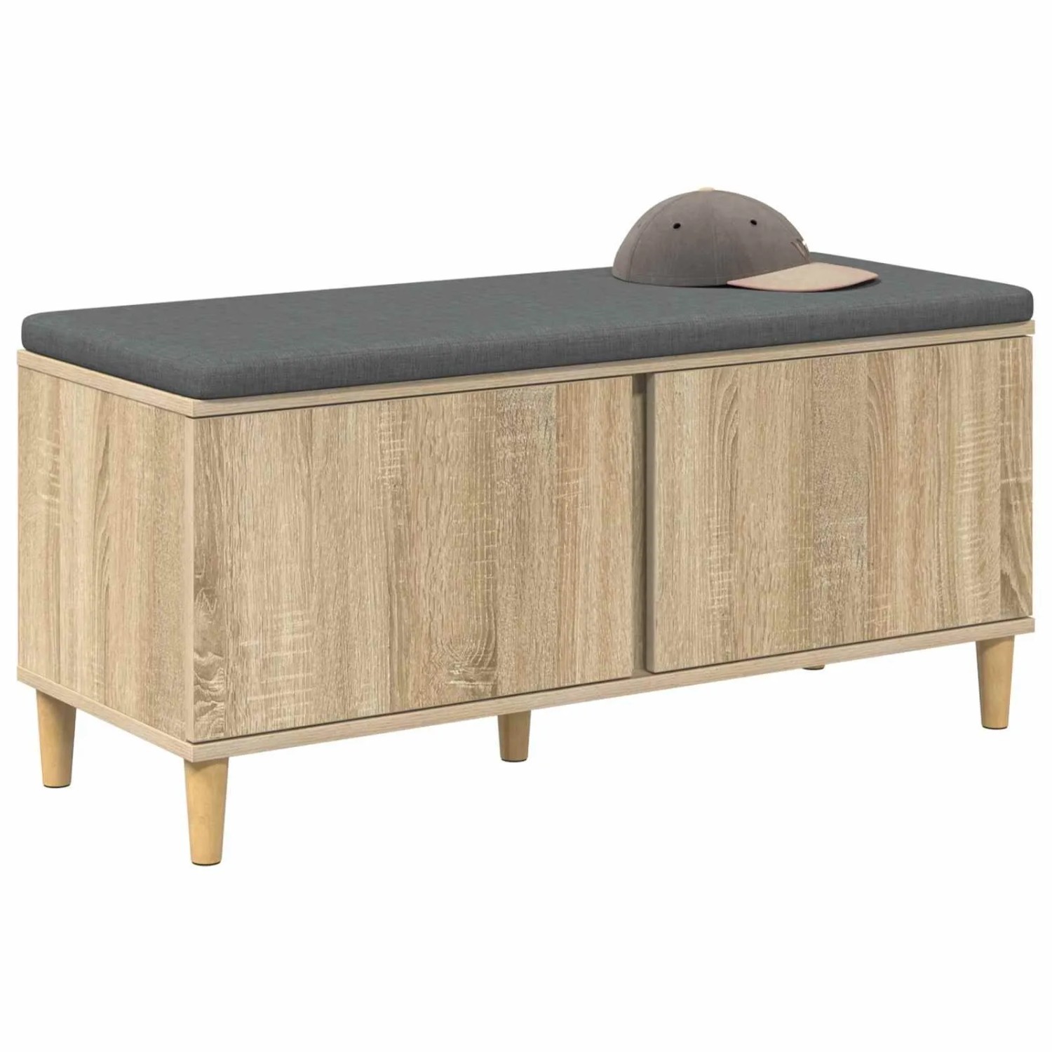 vidaXL Flurbank mit Kissen mit Speicher Sonoma-Eiche 100 x 38 x 46 cm 891538_3