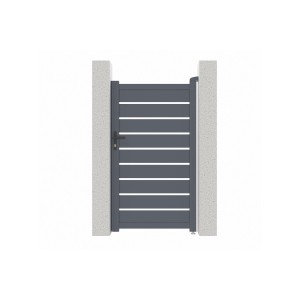 Graue Casanoov Gartentür Vogel 1M mit horizontalen Streben und Umkehrsatz.