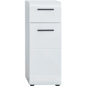 Trendteam Badkommode Skin/Gloss/Line, weiß mit schwarzen Griffen, 79x31x30 cm, FSC®-zertifiziert.