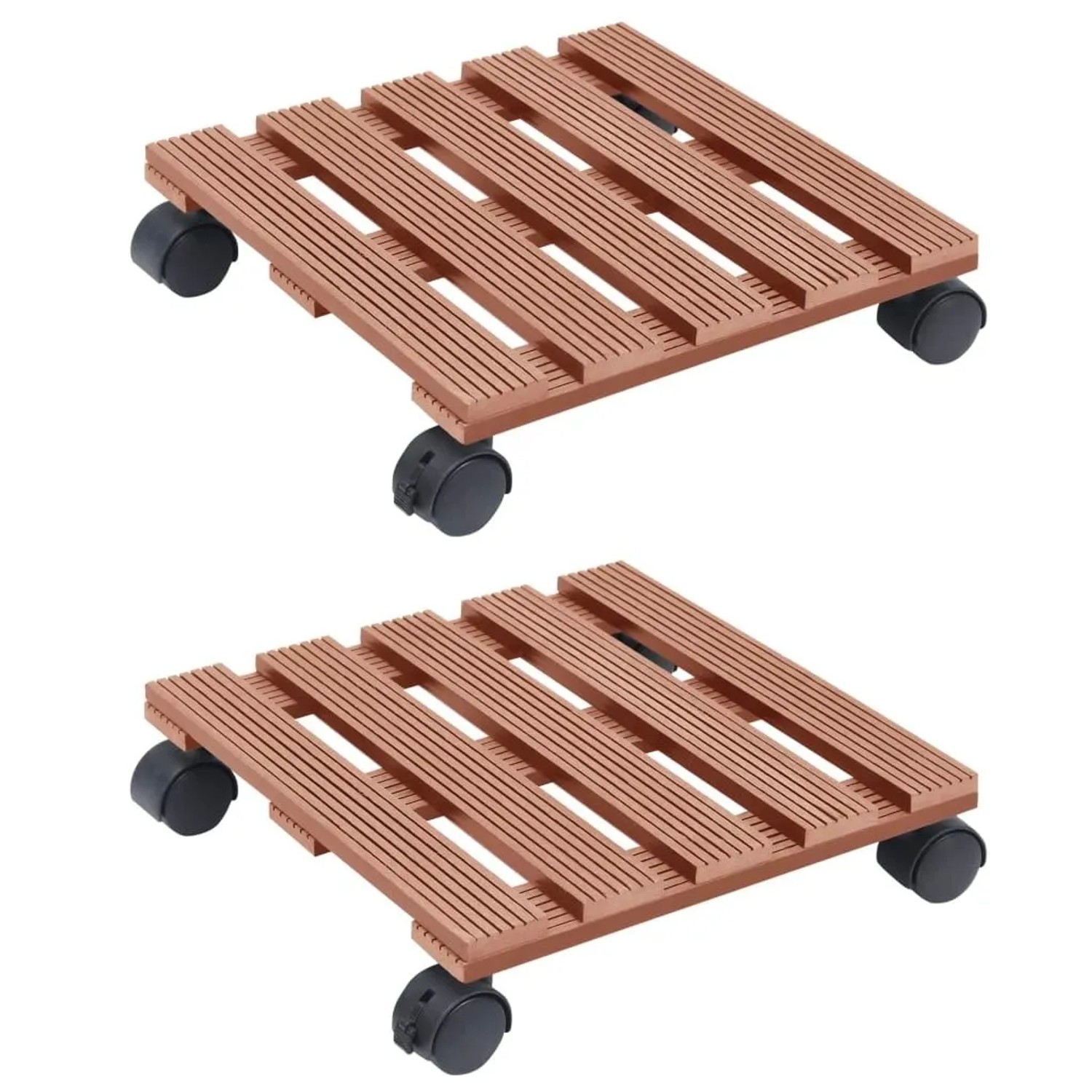 vidaXL Pflanzenroller 2 Stk Braun 30x30x7,5 cm WPC 149035