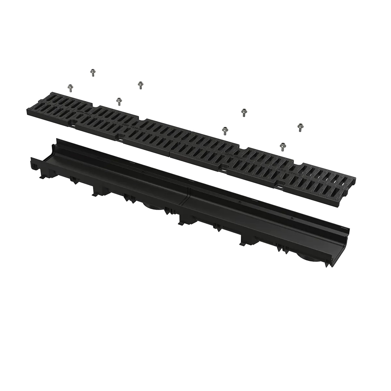 Alcadrain Entwässerungsrinne 60 mm mit Kunststoffrand und Komposite-Rost B125