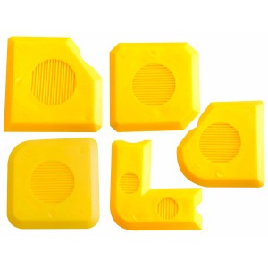 Fugen Ass Fugenglätter-Set, 5 gelbe Werkzeuge für Silikon- und Acrylfugen.
