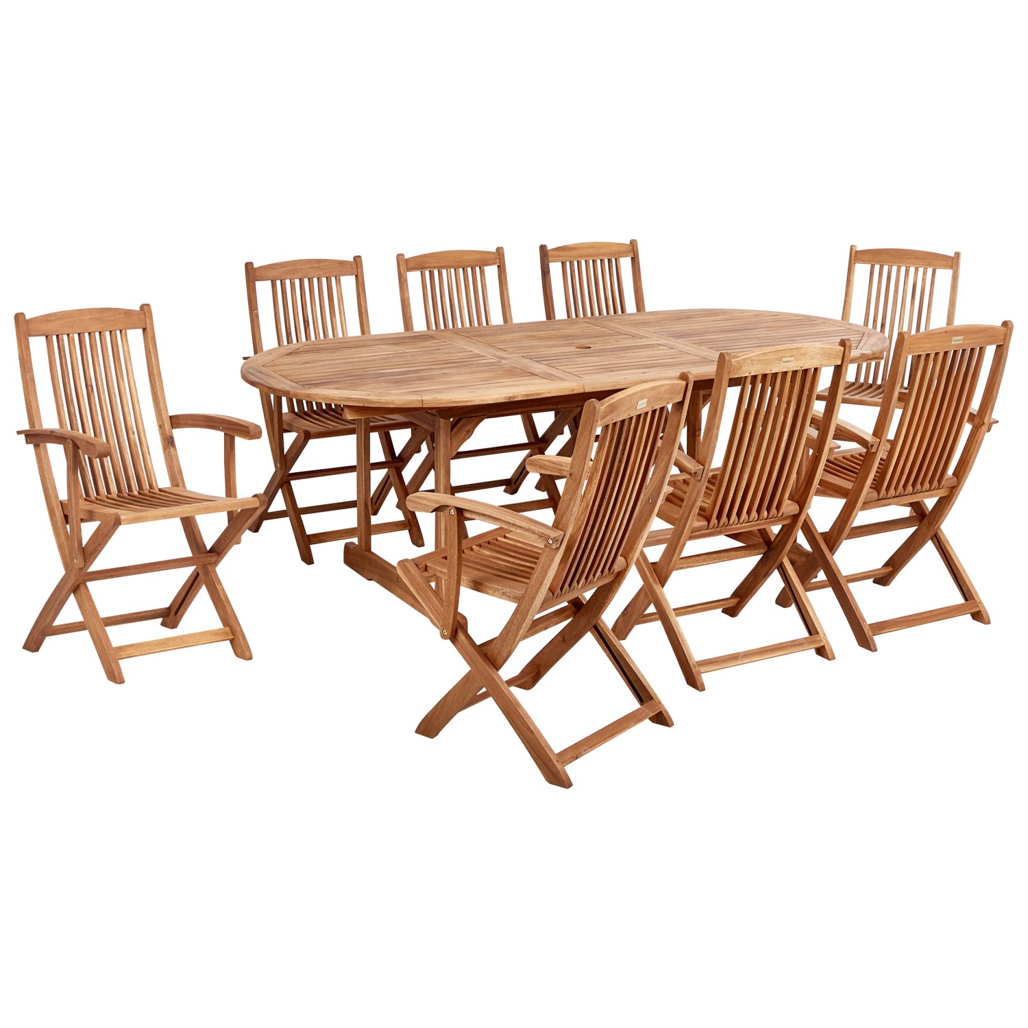 Beliani Gartentisch Set MAUI II Heller Holzfarbton günstig online kaufen