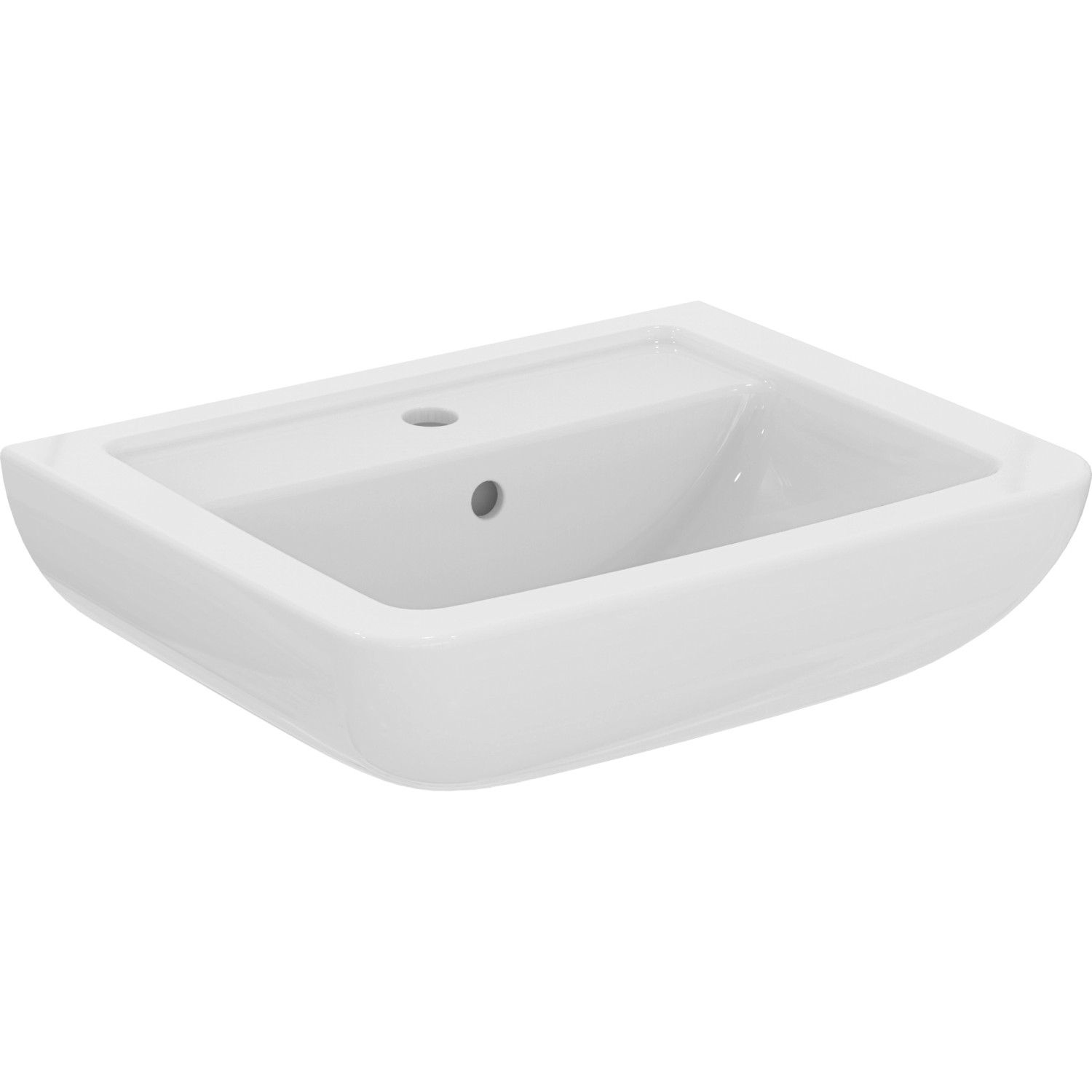 Ideal Standard Waschtisch Eurovit Plus 55 cm 1 Hahnloch m.Überlauf Weiß günstig online kaufen
