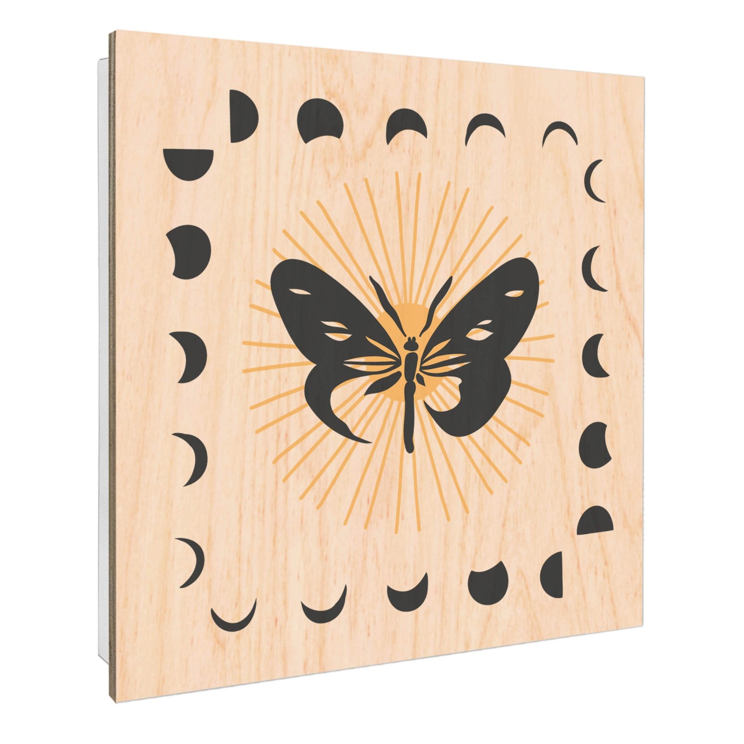 Banjado Schlüsselkasten mit Holzfront 30x30cm Weiß Scharnier Links 50 Haken günstig online kaufen