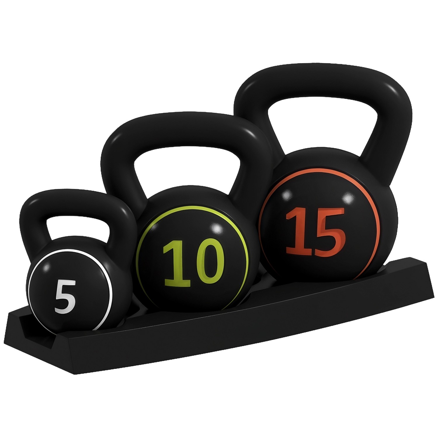 SPORTNOW Kettlebell Kunststoff Sand Schwarz 18L x 18B x 24H cm