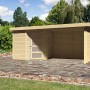 Karibu Holz-Gartenhaus Linköbing mit Flachdach, unbehandelt, 209x213 cm.