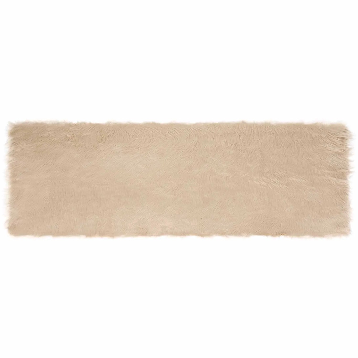 vidaXL Kunstschaffell Teppich Tafalla Beige 80 x 250 cm Polyester 42021480 günstig online kaufen