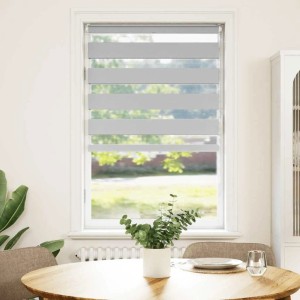 vidaXL Doppelrollo Hellgrau 70x100 cm Stoffbreite 65,9 cm Polyester 4014411