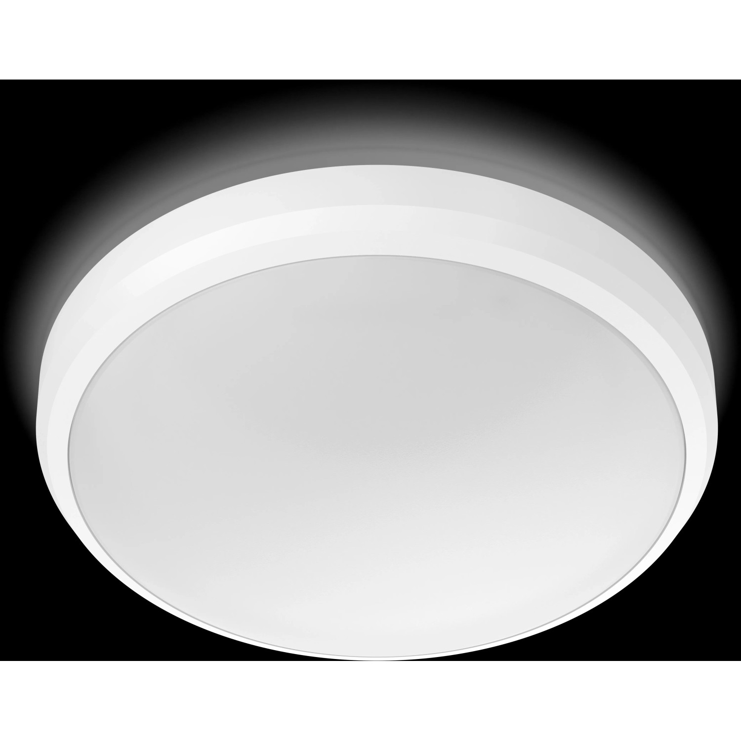 Weiße, runde Philips LED-Deckenleuchte Balance mit 600 lm und IP44 Schutz.