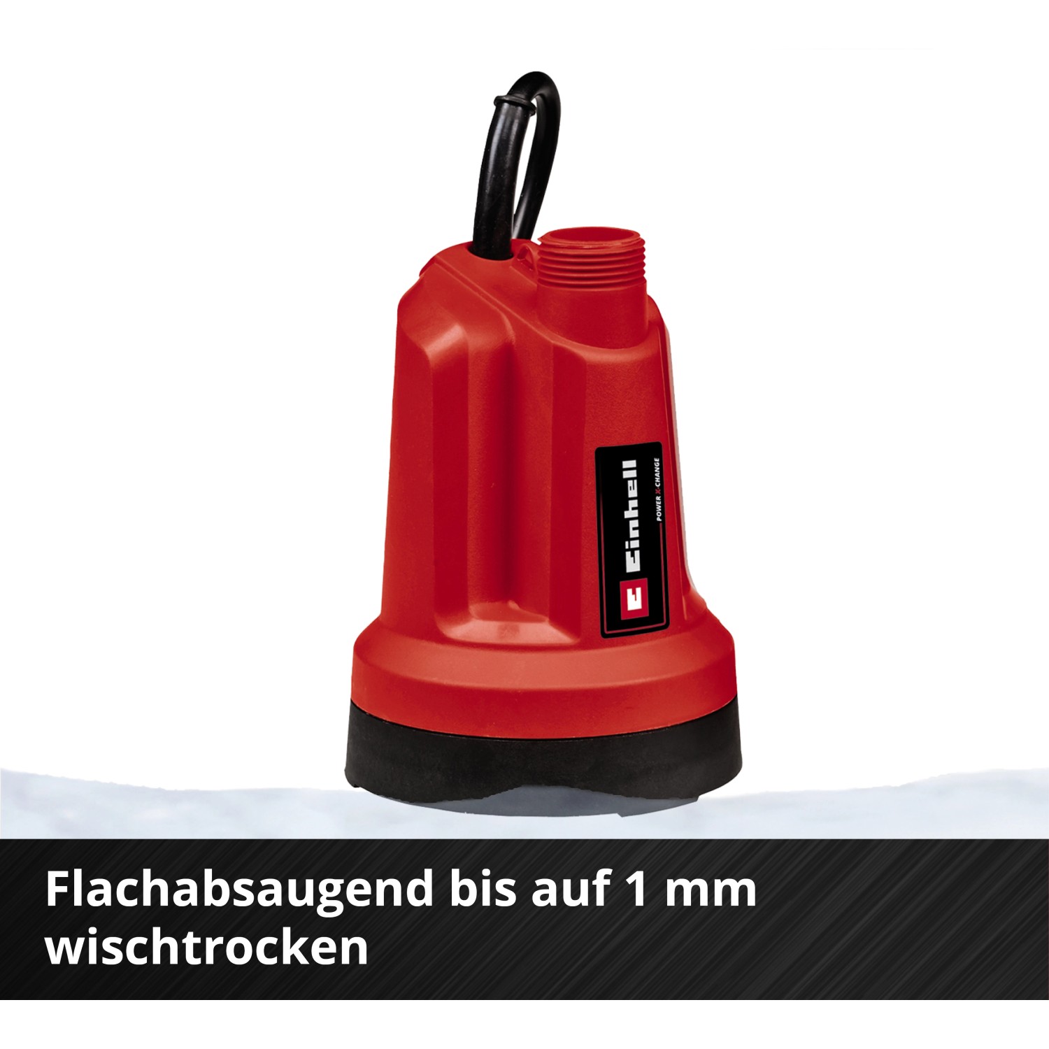 Einhell GE-SP 18 LL Li Akku-Klarwasserpumpe in Rot und Schwarz. Ideal zum Abpumpen von Wasser.