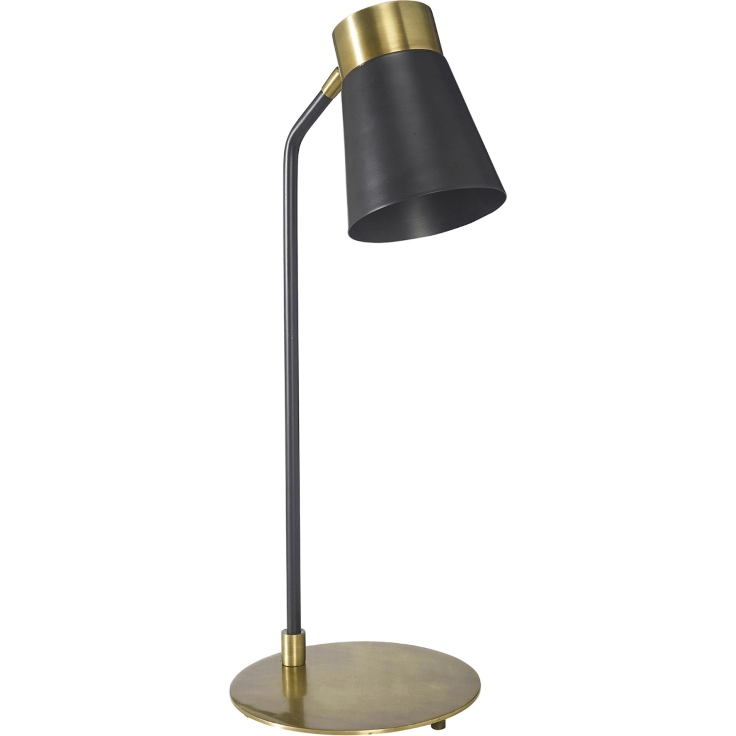 PR Home Luna Schreibtischlampe in Messing Schwarz E27 60x13,5x30cm günstig online kaufen