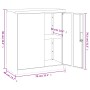 vidaXL Aktenschrank, hellgrau, Stahl, 79x40x90 cm, Büroschrank mit Tür und Regal.