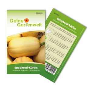 Samenpackung für Spaghetti-Kürbis (Cucurbita pepo) von Deine Gartenwelt. Gemüse-Saatgut für ca. 5 Pflanzen.