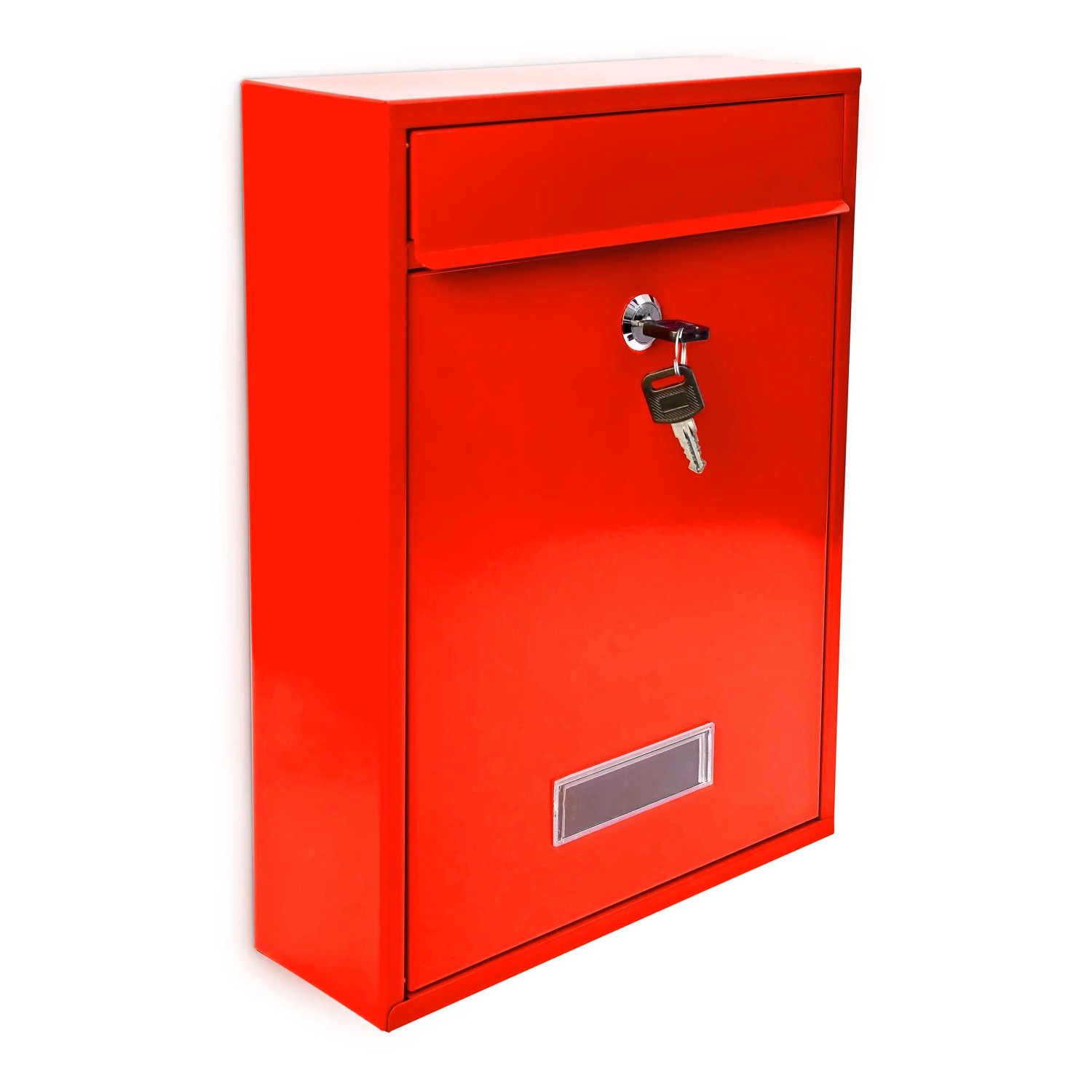 Relaxdays Briefkasten Metall Rot Abschließbar 35 cm x 26,5 cm x 8,5 cm