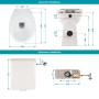 Calmwaters Stand-WC Set mit Spülkasten, erhöht, spülrandlos, weiße Keramik, Maße