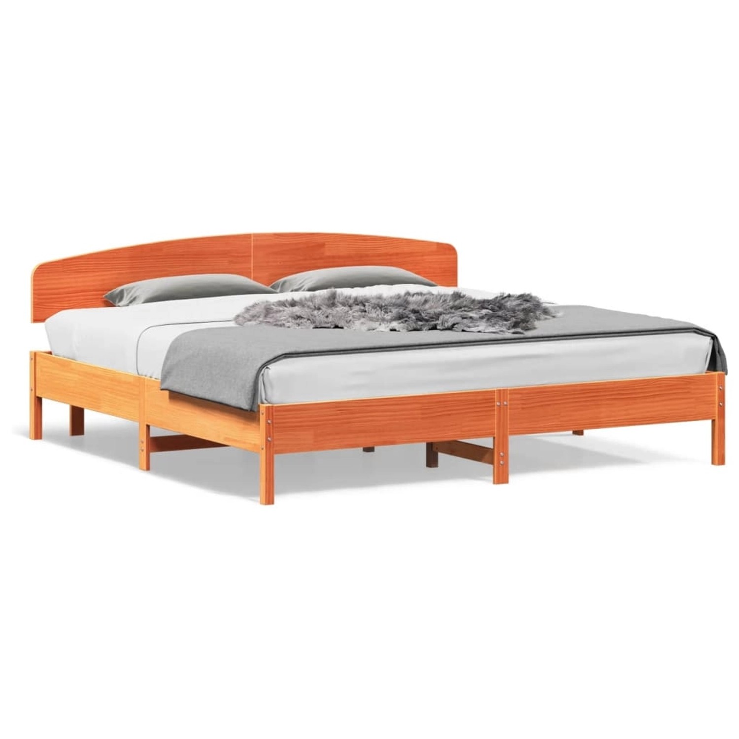 vidaXL Massivholzbett ohne Matratze Wachsbraun 200x200 Kiefernholz 3207196 günstig online kaufen