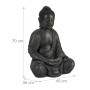 Relaxdays Buddha Figur Polyresin Dunkelgrau Sitzend Wetterfest Frostsicher 70 cm x 45 cm x 35 cm 9 kg_4