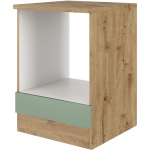 Flex-Well Herdumbauschrank Cara, 60 cm, Schilfgrün/Artisan Eiche, für Einbauherd