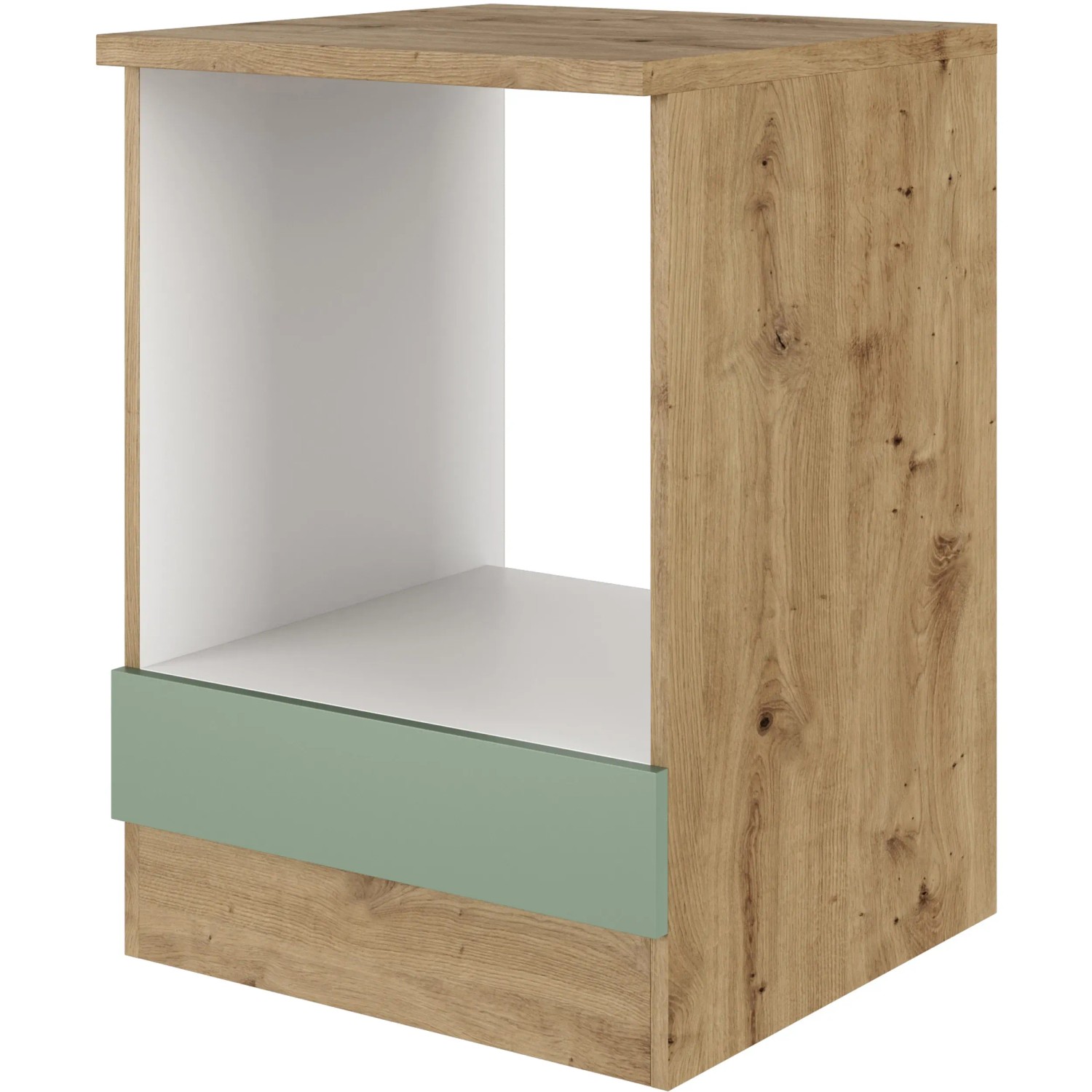 Flex-Well Herdumbauschrank Cara, 60 cm, Schilfgrün/Artisan Eiche, für Einbauherd