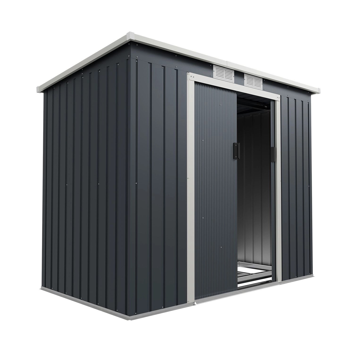 Juskys Metall Geräteschuppen Gerätehaus M mit Pultdach in Anthrazit günstig online kaufen