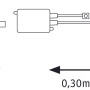 Paulmann FlexLED 3D Basis-Set: Schema mit LED-Streifen, Netzteil und RGB-Controller mit Maßangaben.