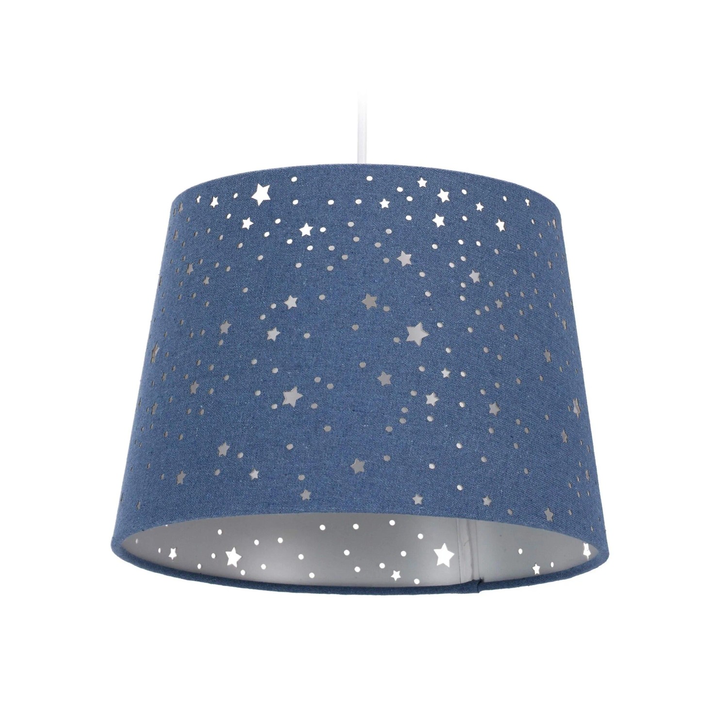 Relaxdays Kinderzimmerlampe Stoff Blau Mit Sternen 122 cm x 27 cm 0,5 kg