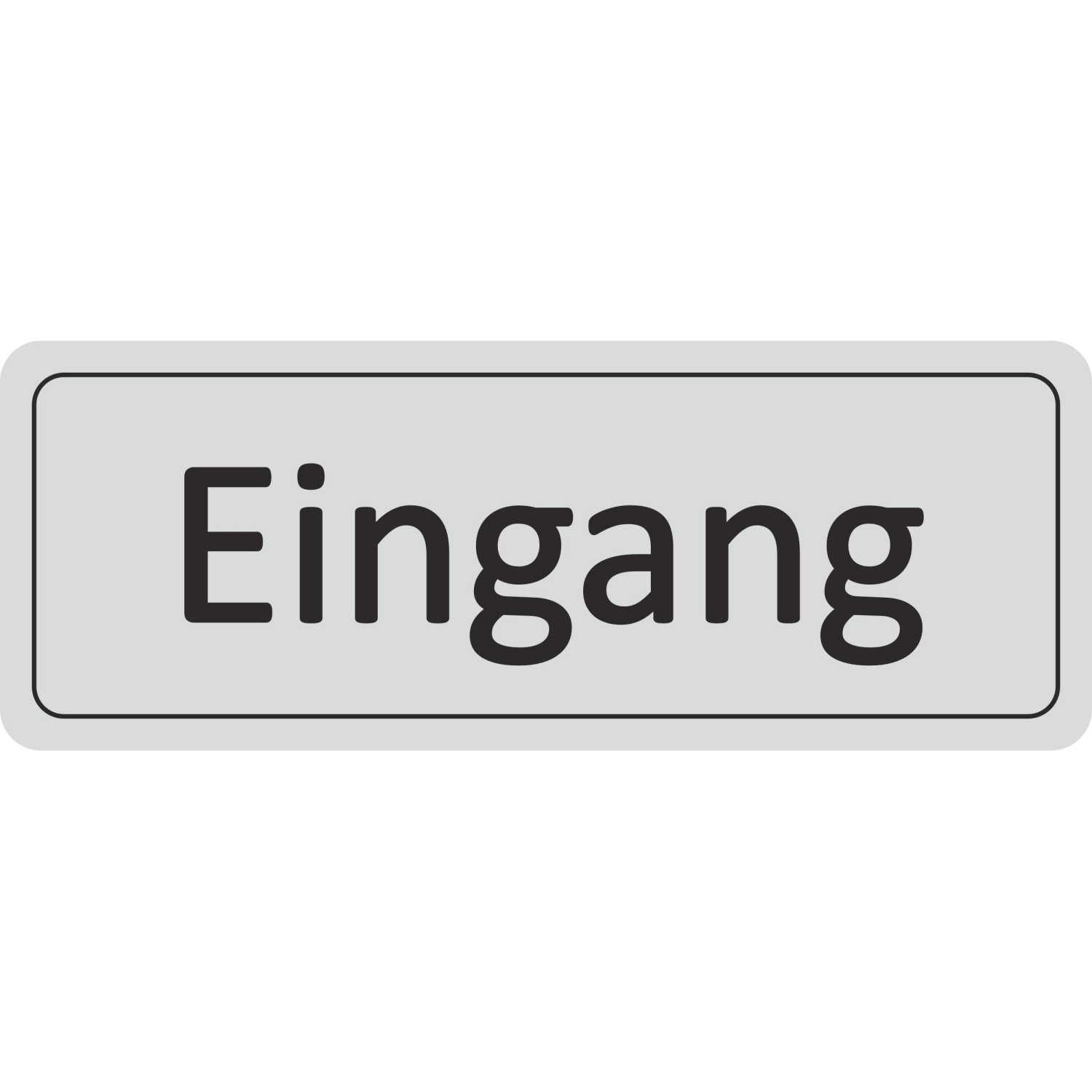 Türsschild Eingang 12 cm x 4,5 cm Hard-PVC Silbergrau