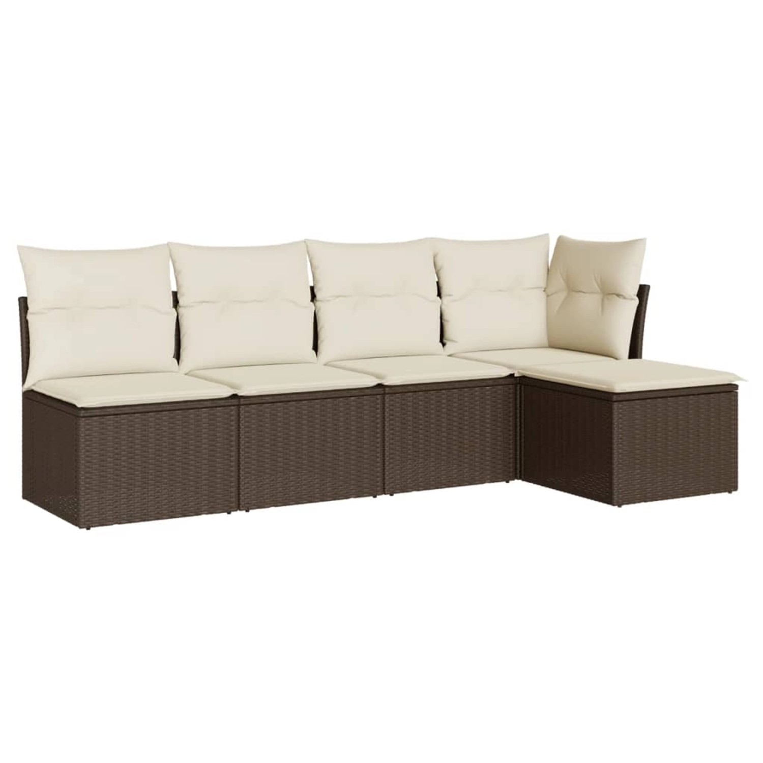 vidaXL 5-Tlg Garten-Sofagarnitur mit Kissen Braun Poly Rattan 3249362 günstig online kaufen