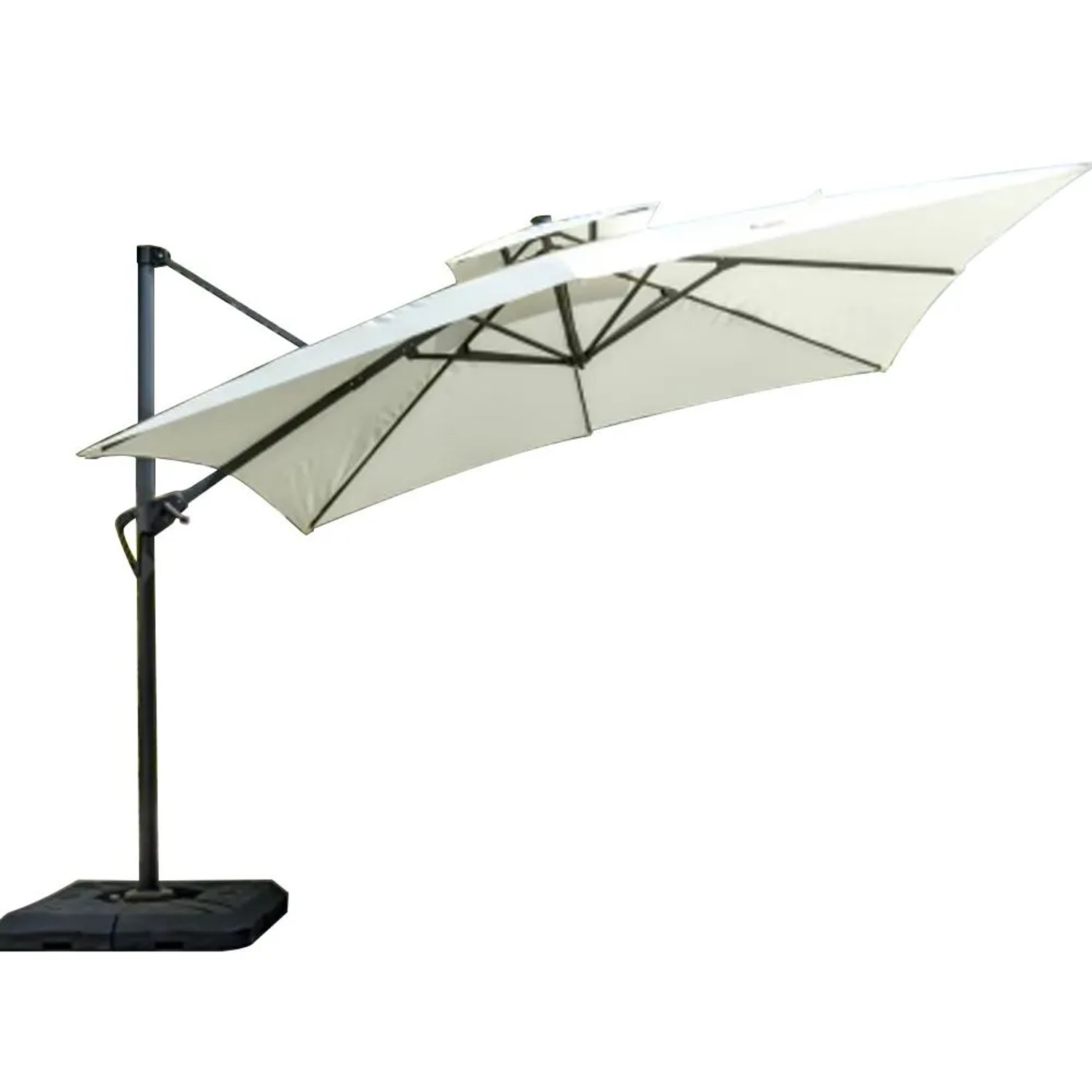 360Home Großer Sonnenschirm Weiß 255 CM Für Garten Terrasse Und Außenbereich BAIWGYK
