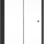 Schulte ExpressPlus Drehfalttür, Mattschwarz, 200x90 cm, für Nische. Duschtür aus Glas mit schwarzem Rahmen.