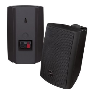 Dynavox PB-402 Wetterfeste 3-Wege-Boxen mit Halterung, schwarz.