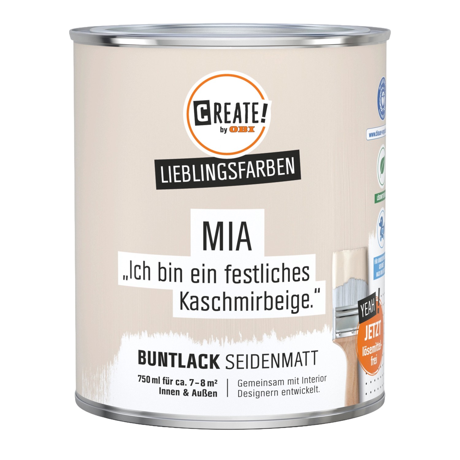 CREATE! by OBI Buntlack Lieblingsfarbe Mia Kaschmirbeige Seidenmatt 0,75 l