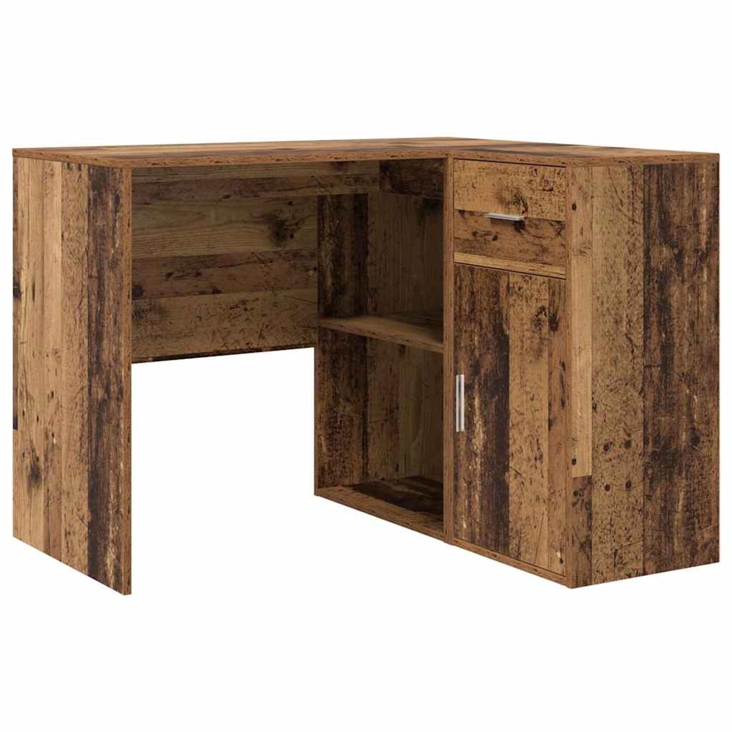 vidaXL Eckschreibtisch mit Tür Altholz 102 x 50 x 75 cm Holzwerkstoff 33372 günstig online kaufen
