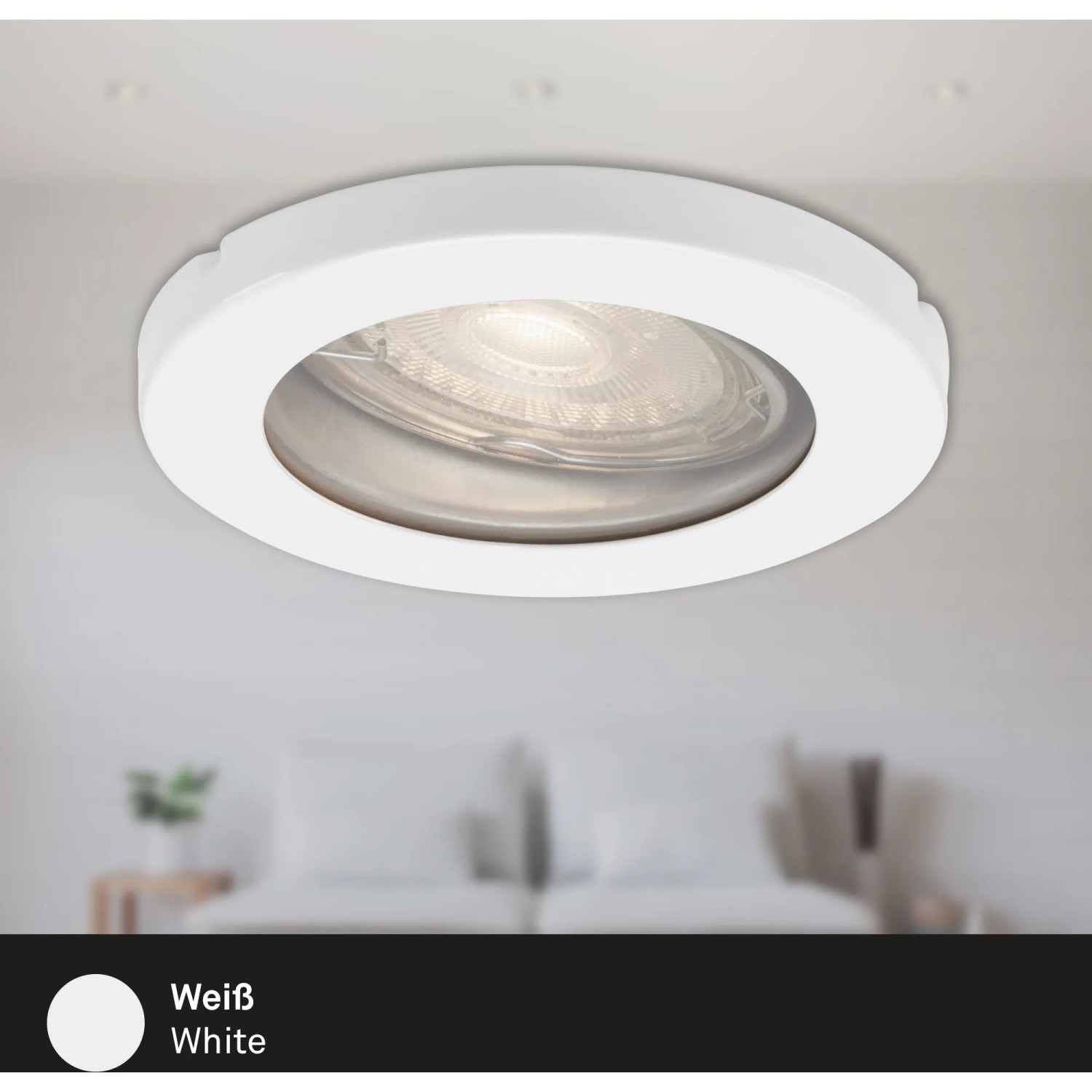 Weißer Briloner LED-Einbaustrahler, 3er-Set, IP65 für Bad und Innenräume.