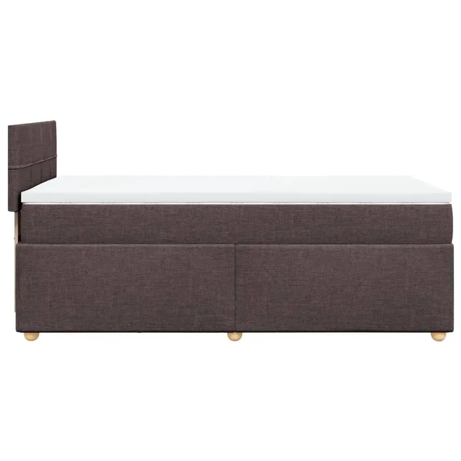 Boxspringbett dunkelbraun (90x190 cm) mit Matratze und Topper. Bett für erholsamen Schlaf.